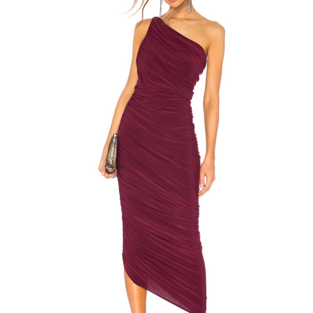 Norma Kamali Diana Gown in Plum
